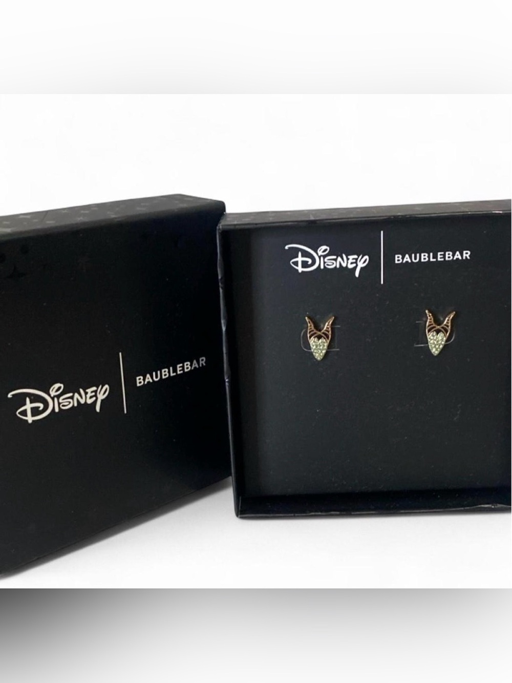 Disney x BaubleBar Green Maleficent Horn Stud Earrings, NIB